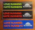 LOVE HATE BUMPER STICKERS x 3